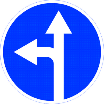 Знак 4.1.5 движение прямо или налево - Дорожные знаки - Предписывающие знаки - Магазин охраны труда ИЗО Стиль